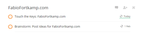 Projeto de gerenciar FabioFortkamp.com no Todoist