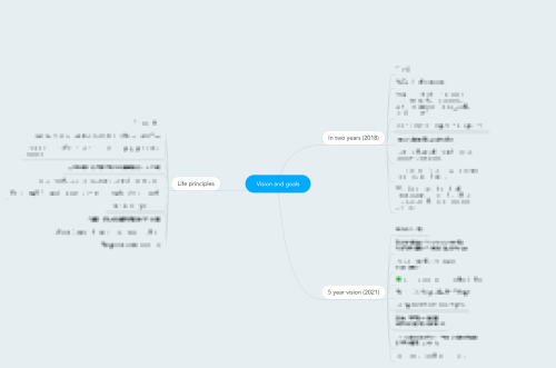 Mind map in Mind Meister for tracking goals